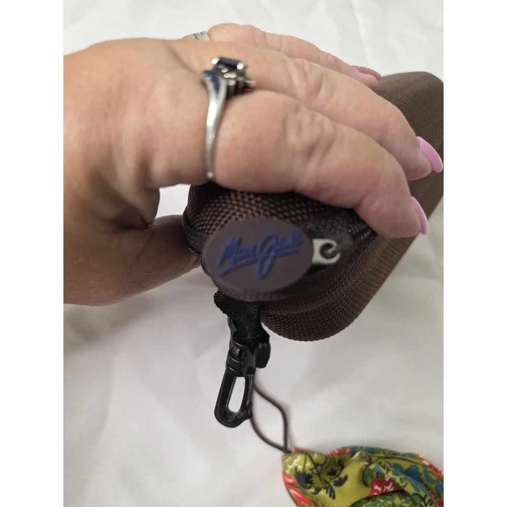 Maui Jim Brown Hard Case w/ Zipper & Dust bag  Case And Dust Bag Only